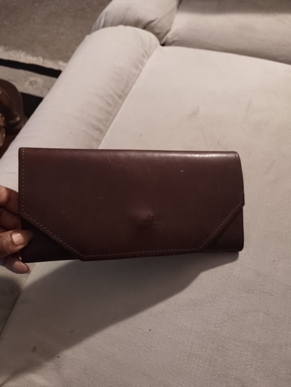 R. Riveter Brown Leather Wallet Clutch.